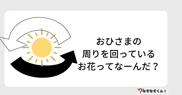 なぞなぞクイズ5005（大人中級者向け）答え付き問題・無料・おひさまの周りを回っているお花ってなーんだ？